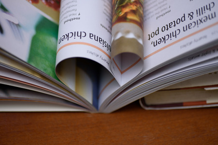 Open book  with heart shape page.の写真素材
