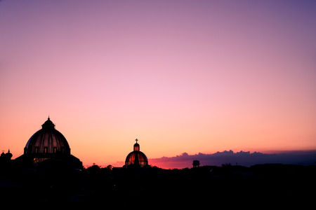 Beautiful sunset over the cityの写真素材