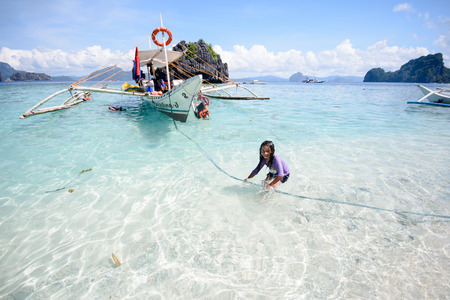 Paradise island and crystal clear water of El Nido, Palawan, Philippines.のeditorial素材