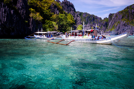 Paradise island and crystal clear water of El Nido, Palawan, Philippines.のeditorial素材