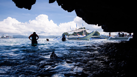 Paradise island and crystal clear water of El Nido, Palawan, Philippines.のeditorial素材