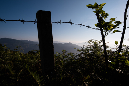 Fog over the mountains of Sagada, Mountain Province, Philippines.の写真素材