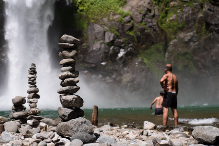 Tappiya Falls, Batad, Banaue, Ifugao, Philippinesの写真素材