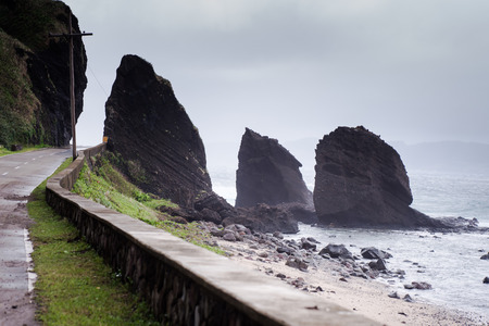 Rocky coast of Batanes, Philippines.の写真素材