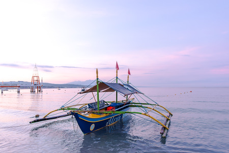 Boats at the shore of Morong, Bataan, Philippines.のeditorial素材