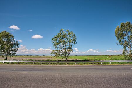 Flat plains of northern Luzon viewed at the roadside on the way to Baguio City, Philippines.