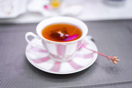 Afternoon cup of tea to relax.の写真素材