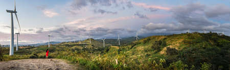 Wind turbine as sustainable clean energy at the countryside especially to mountinous area.の写真素材
