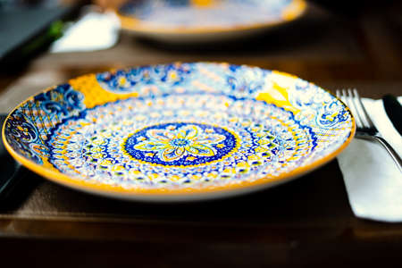 Beautifull turkish ceramic plate pattern.の写真素材