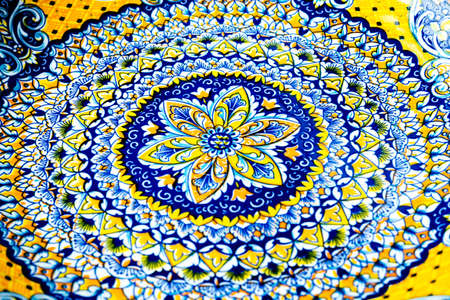 Beautifull turkish ceramic plate pattern.の写真素材