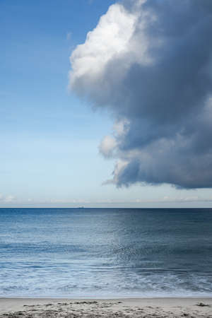 Beautiful cloud formation over the blue sea.