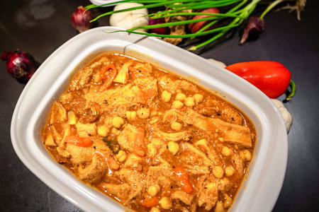 Homemade Ox stripe callos ready for serving.の写真素材