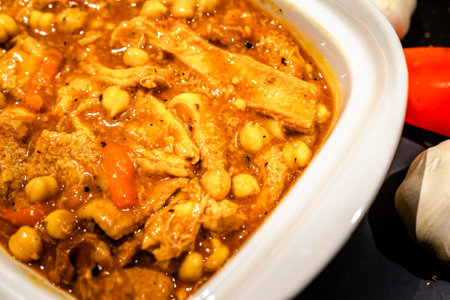 Homemade Ox stripe callos ready for serving.の写真素材