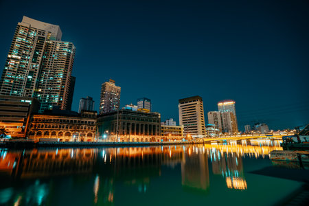 Filipino-Chinese frienship arc also known as Binondo-Intramuros Bridge at blue hour.