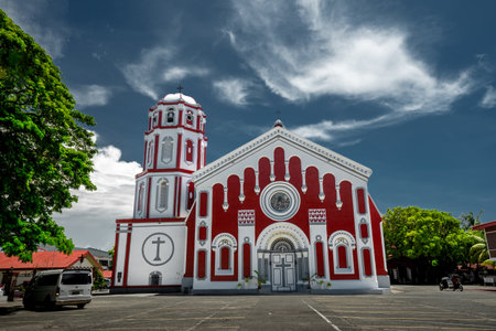 Capture the timeless beauty of Sta. Lucia Church, a stunning example of colonial architecture nestled in the heart of Ilocos Sur, Philippines. This iconic church features intricate details, vibrant colors, and a picturesque setting that reflects the rich cultural heritage of the region. The image showcases the churchâs charming faÃ§ade and traditional Filipino elements, making it perfect for travel articles, cultural blogs, or historical content.の写真素材