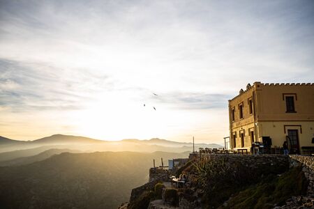 Sunset and seagulls at Cap de Creus, Catalonia (SPAIN)
