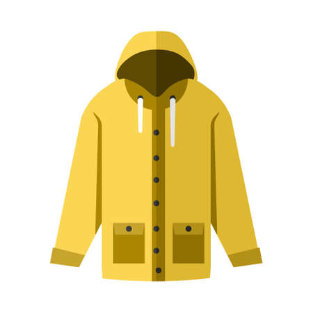 Vector Flat Design Yellow Raincoatのイラスト素材