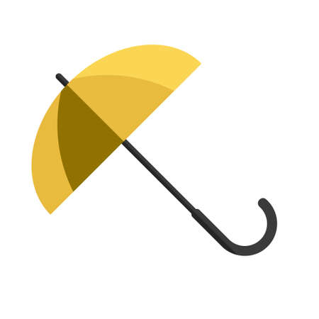 Vector Flat Design Yellow Umbrella. Vector illustrationのイラスト素材