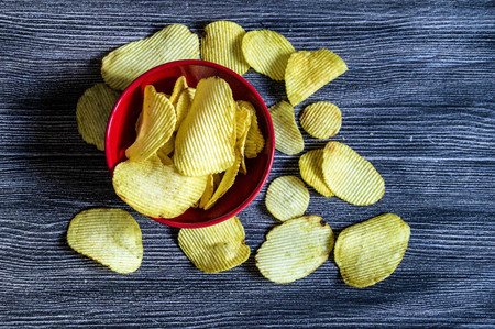 Potato and potato products, fried potato slices, serrated fried potato slices, fried potato chips