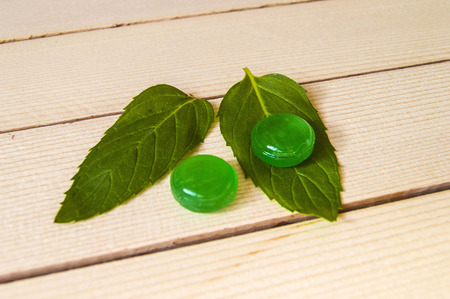for cooling mint-flavored sugar, sugar minted for nausea, green mintの写真素材
