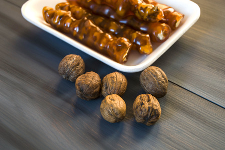Turkish walnut sausage,の写真素材