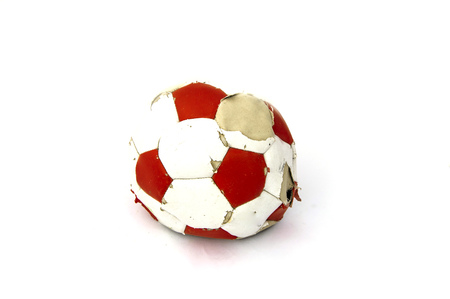 Old soccer ballの写真素材