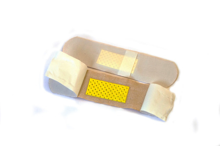 Wound band, hand cutting, wound band in blade cuts, use wound bandの写真素材