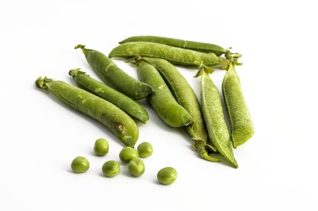 Pictures of peas and pea grains with white background,の写真素材