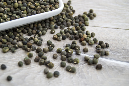 Okra sprinkled okra seeds