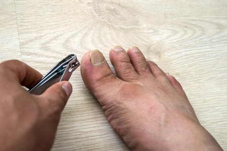 Personal care pictures, cut toe nail, cut nail scissors and toenailsの写真素材