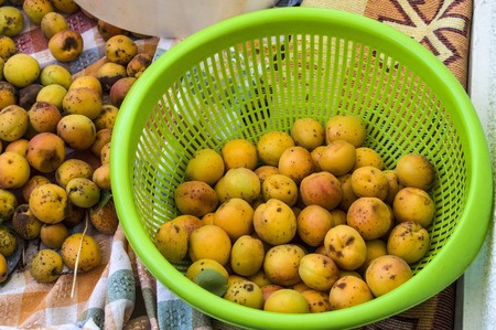 Dried natural and organic apricot fruit dried in the sun, pleasure apricot dry in the process of...