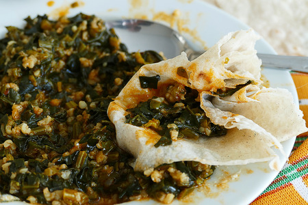 fresh cooked spinach dinner