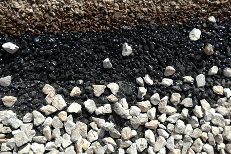 pitch and asphalt roadの写真素材