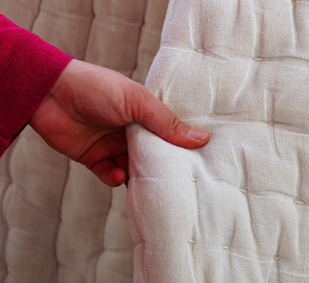 handmade wool comforterの写真素材