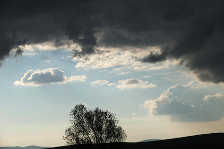 black clouds, darkening cloudsの写真素材