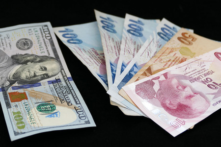 $ 100 banknotes and the republic of turkeyの写真素材