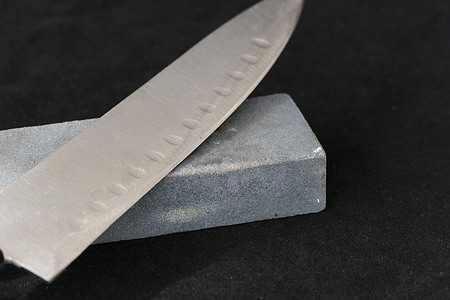 knife and sharpening stoneの写真素材