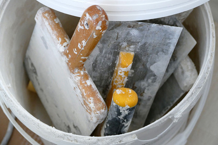 plasterer construction materials,の写真素材