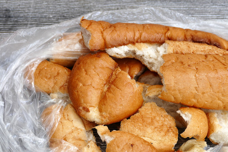 too much stale bread in a bag