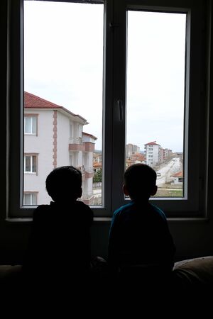 stay at home due to corona virus, stay home and Covid-19,の写真素材