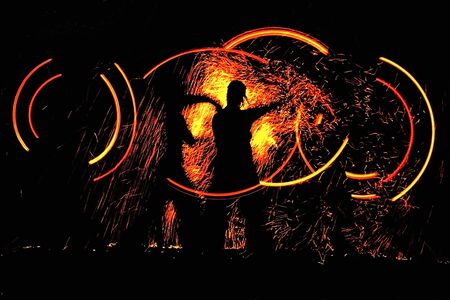 night dance with fire