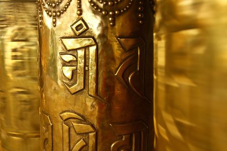 buddhist prayer wheelsの写真素材