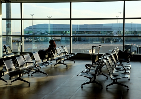 empty seats in new airport hall buildingのeditorial素材
