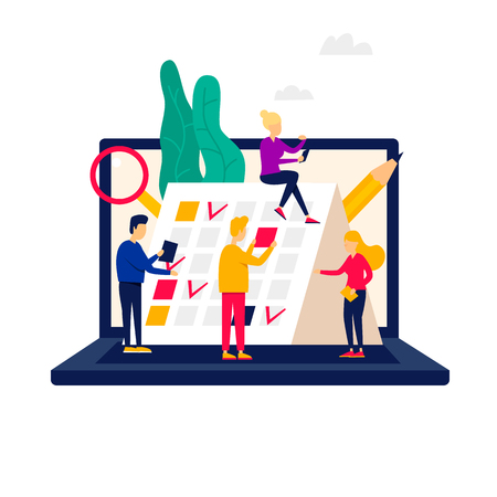 Planning, calendar, business plan. Flat style vector illustration.のイラスト素材