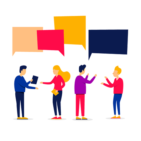 People are communicating. Flat style vector illustration.のイラスト素材
