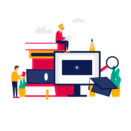 Forum, correspondence, internet, technology. Flat illustration.のイラスト素材