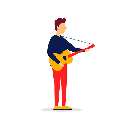 Man playing the guitar. Vector illustrationのイラスト素材