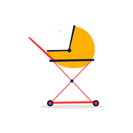 Baby stroller. Flat style vector illustration.のイラスト素材