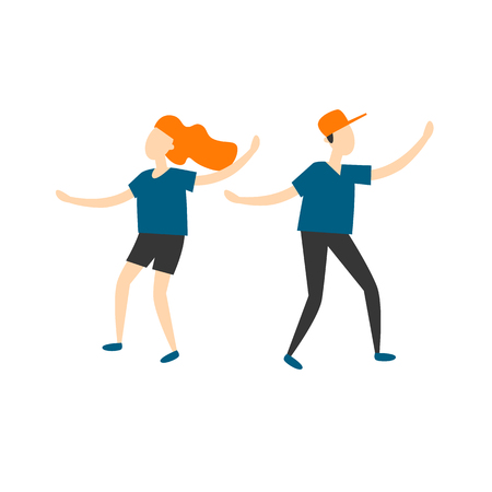 Couple dancing. Flat style vector illustration.のイラスト素材