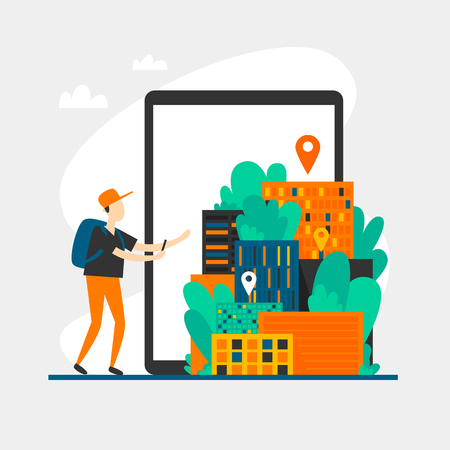 Rental housing, travel. Flat style vector illustration.のイラスト素材